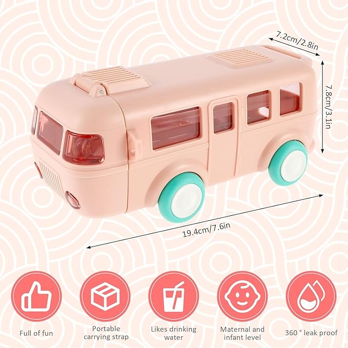 Bus Shape Kids Water Bottle Toy
